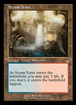Steam Vents - Foil - Retro Frame Ravnica Remastered Magic mtg Light Play, x1 - Image 1