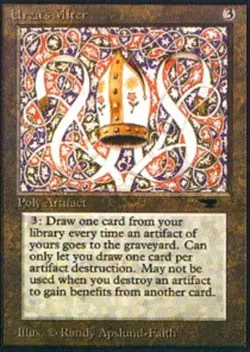 Urza's Miter Antiquities Magic mtg Moderate Play, English x1 - Image 1