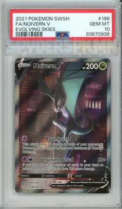2021 POKEMON SWORD & SHIELD EVOLVING SKIES #196 FULL ART/NOIVERN V PSA 10 - Image 1