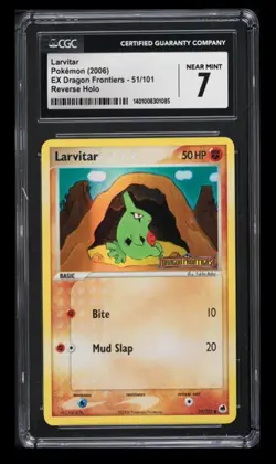 2006 Pokemon EX Dragon Frontiers Larvitar CGC 7 English #51 Reverse Holo - Image 1