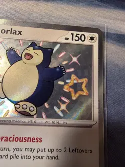 Pokemon TCG Snorlax 202/091 SV: Paldean Fates Shiny Rare Holo Baby Shiny - Image 3