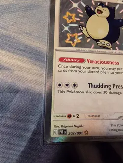 Pokemon TCG Snorlax 202/091 SV: Paldean Fates Shiny Rare Holo Baby Shiny - Image 4