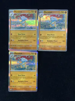 2023 Pokemon TCG English Scarlet & Violet MEW EN 105/165 Marowak Lot*3 RB60 - Image 1