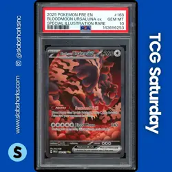 2025 POKEMON PRISMATIC EVOLUTIONS #168/131 BLOODMOON URSALUNA EX SIR PSA 10 - Image 1