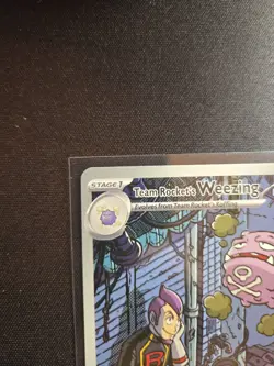 Team Rocket's Weezing 199/182 Illustration Rare Holo Destined Rivals Pokemon NM - Image 2