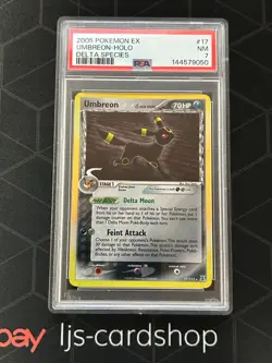 2005 POKEMON EX DELTA SPECIES 17 UMBREON HOLO PSA 7 - Image 1