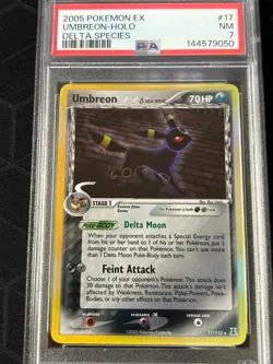 2005 POKEMON EX DELTA SPECIES 17 UMBREON HOLO PSA 7 - Image 2