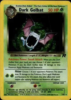Pokemon Team Rocket #07/82 Dark Golbat Holo Heavily played - Image 1