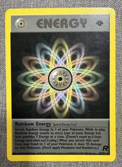 Pokemon TCG Rainbow Energy Non-Holo 80/82 1st Edition LP - Image 1