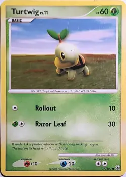 Turtwig 77/100 Common Majestic Dawn Pokemon Lightly Played - Image 1