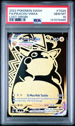 2022 POKEMON SWORD & SHIELD LOST ORIGIN #TG29 FULL ART/PIKACHU VMAX PSA 10 - Image 1