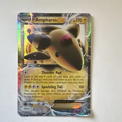 Pokemon Ampharos EX Ultra Rare Full Art Holo XY Ancient Origins 27/98 170 HP - Image 1