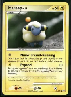 Mareep 82/127 Common Platinum Pokemon Moderately Played - Image 1