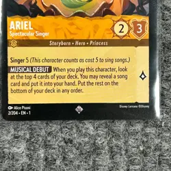Disney Lorcana The First Chapter Ariel Spectacular Singer 2/204 Super Rare - Image 4