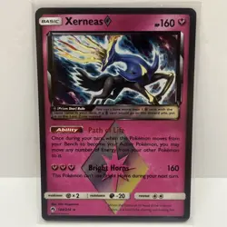 Pokemon PRISM STAR Card Xerneas 144/214 Sun & Moon Lost Thunder TCG - Image 1
