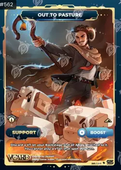 Awakened Worlds Vcards Secret Rare Out To Pasture Support Card 1st Edition - Image 1