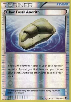 Claw Fossil Anorith Reverse Holo - 100/114- Steam Siege Pokemon - Image 1