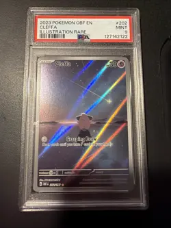 2023 POKEMON OBF EN-OBSIDIAN FLAMES ILLUSTRATION RARE #202 CLEFFA PSA 9 - Image 1