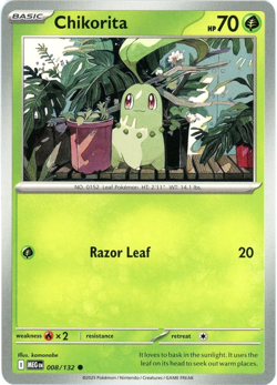Chikorita 008/132 - Mega Evolution - Pokemon - NM/M English - Image 1