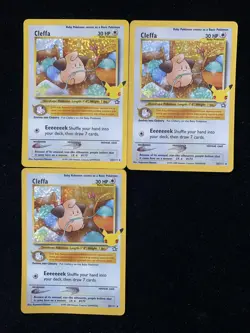 2021 Pokemon TCG English 25th Celebrations 20/111 Cleffa Holo Lot*3 RB60 - Image 1