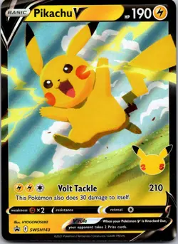 Pikachu V SWSH143 Holo Promo Sword & Shield Promo Pokemon Near Mint - Image 1