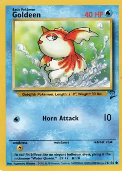 ~*~ GOLDEEN ~ 2000 Pokemon Base Set 2 ~ #76/130 ~*~ - Image 1