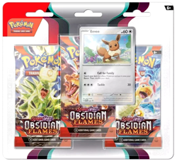 Pokemon * Obsidian Flames * SV03 Blister Booster x3 Packs + Eevee Promo Foil! - Image 1