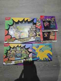 Pokemon Ascended Heroes LOT OF 5:ETB, PREMIUM POSTER LUCARIO, PIN, TECH STICKERS - Image 1