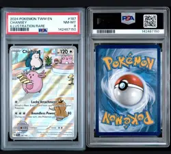 2024 CHANSEY POKEMON TWM TWILIGHT MASQUERADE #187 ILLUSTRATION RARE PSA 8 - Image 3