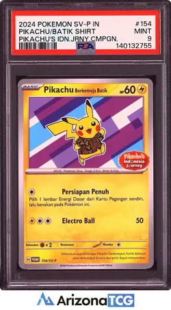 Pokemon 2024 Batik Pikachu 154/SV-P Indonesia Journey Indonesian PSA 9 - Image 1