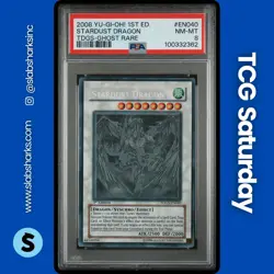 2008 YU-GI-OH THE DUELIST GENESIS 1ST ED #EN040 STARDUST DRAGON GHOST RARE PSA 8 - Image 1