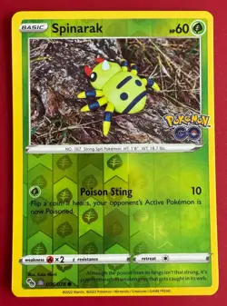 Spinarak (Peelable Ditto) Reverse Holo Common Pokemon GO 006/078 NM - Image 1