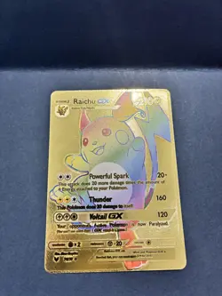 Gold Foil Raichu VMAX Rainbow Fan Art Card - Image 1