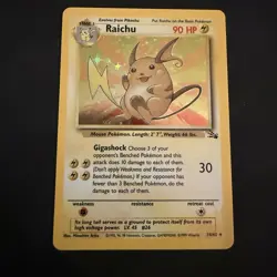 Raichu 14/62 Fossil Holo Rare Pokemon Card WOTC 1999 - Image 1