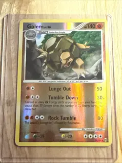 Pokemon Golem TCG Reverse Holo Card 19/99 2009 Arceus - Image 1