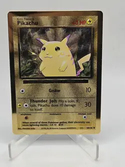Pokemon 2021 Celebrations Pikachu Gold Metal Promo Card #58/102 - Image 1