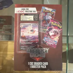 Pokemon Mystery Gems Box (1 CGC Graded Card & 1 Booster Pack) Factory Sealed Box - Image 1