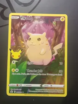 Pokemon TCG Pikachu 005/025 Celebrations Holo Rare English 60 HP Card - Image 1