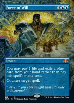 Force of Will - Foil - Borderless Dominaria Remastered Magic mtg Light Play, x1 - Image 1