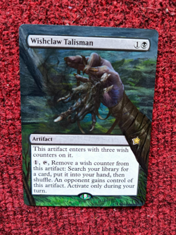 Wishclaw Talisman MTG Foundations Hand Painted Borderless Extended Altered Art v - Image 1
