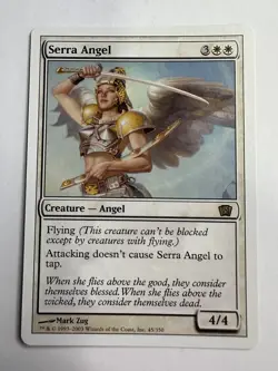 MTG Magic The Gathering Eighth 8th Edition Serra Angel Rare LP - Image 1