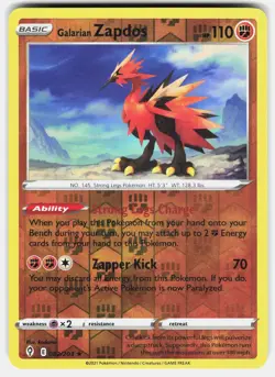 Galarian Zapdos 082/203 Holo Rare Evolving Skies Pokemon Reverse Holo Near Mint - Image 2