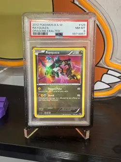 2012 POKEMON B&W DRAGONS EXALTED #128 RAYQUAZA PSA 8 - Image 1