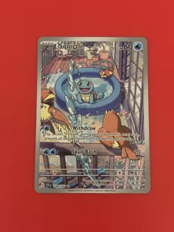 Pokemon Squirtle 148/142 Sv07 Stellar Crown Illustration Rare Holo 60 HP - Image 1