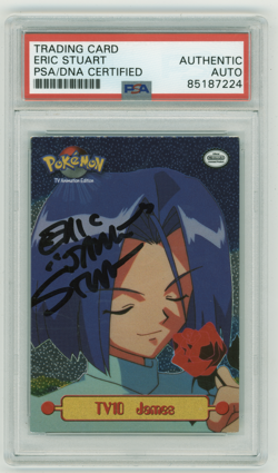 PSA Signed Eric Stuart Pokemon James TV10 Holo Foil 1999 Topps TV Animation - Image 1