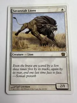 MTG Magic The Gathering Eighth 8th Edition Savannah Lions Rare LP - Image 1