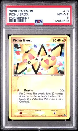 Pichu Bros. 16 Pop 3 Pokemon PSA 8 - Image 1
