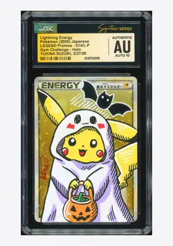Pokemon CGC AUTH AUTO10 Lightning Energy Holo Yukina Suzuki 2009 014/L-P GYM JPN - Image 1