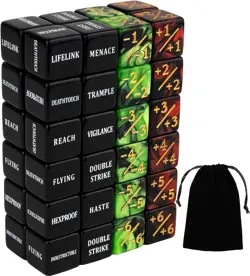 48 Pieces Abilities Keywords MTG Dice Counters 0.63 inches, Red&green - Image 1