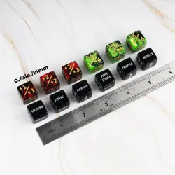 48 Pieces Abilities Keywords MTG Dice Counters 0.63 inches, Red&green - Image 2